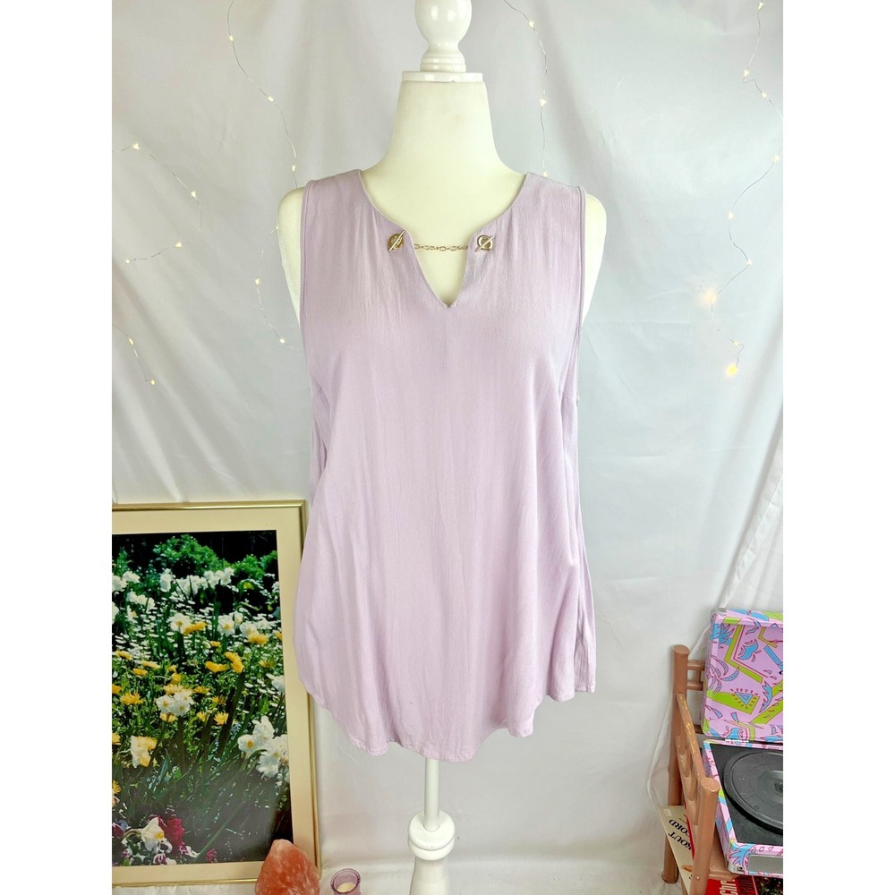Torrid Tank Top Womens Plus Size 1 Pastel Purple Sleeveless Shirt V-neck Office